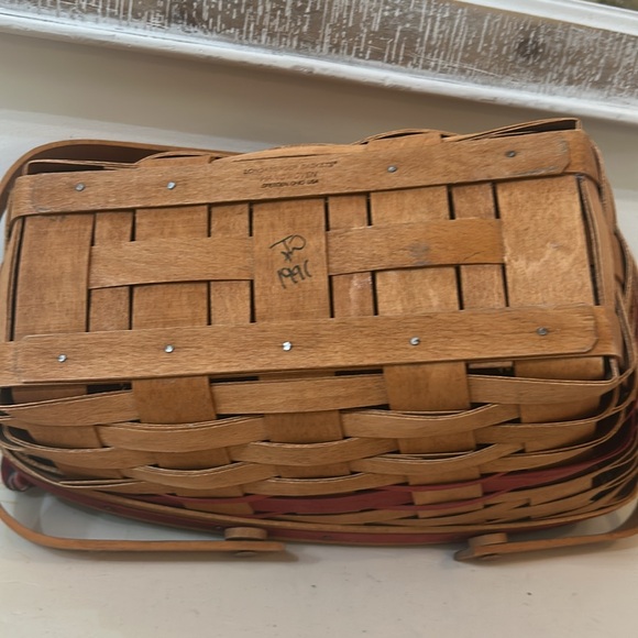 Longaberger 1991 Christmas Collection Yuletide Tradition Basket& red plaid liner - Picture 3 of 9